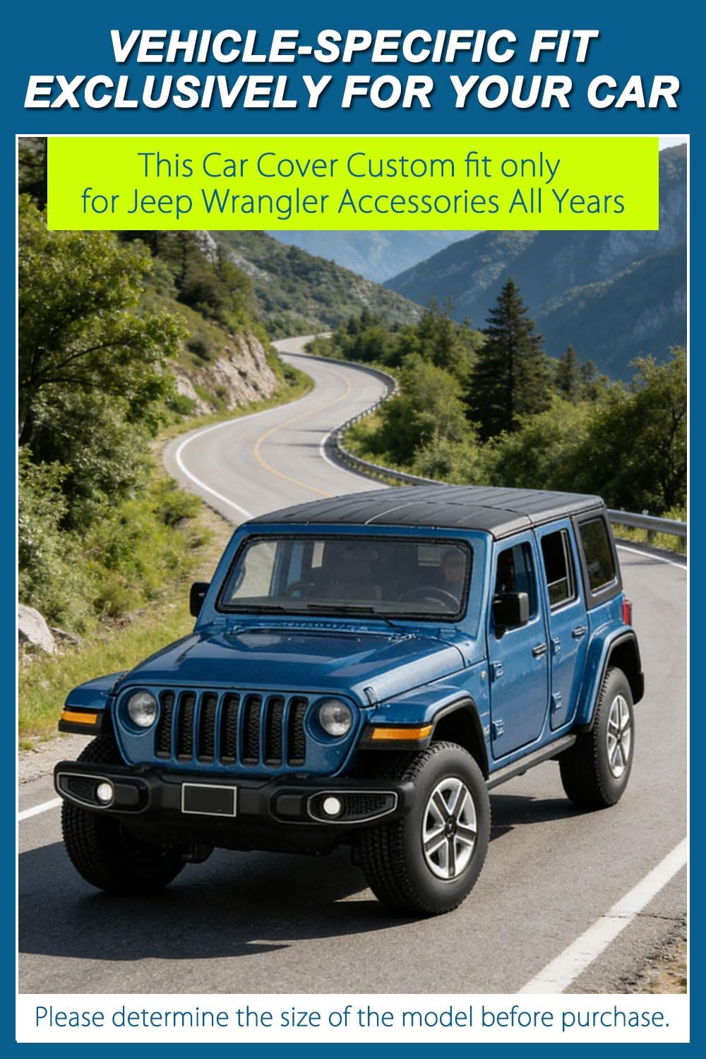 Car Cover Waterproof All Weather for Jeep Wrangler All Years Accessories, for Jeep Wrangler Car Snow Cover