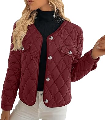 GOHRSHA Womens Button Front Winter Coat Puffer Style Warm Thick Jacket for City Sports and Ski Leisure