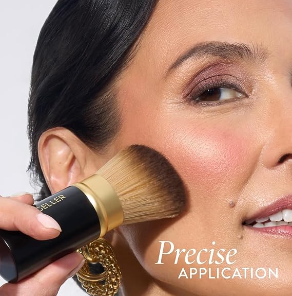 LAURA GELLER NEW YORK Baked Starter Kit - Full Coverage: Double Take Powder Foundation + Best of the Best Face Palette + Retractable Angled Kabuki Brush (06 Tan)