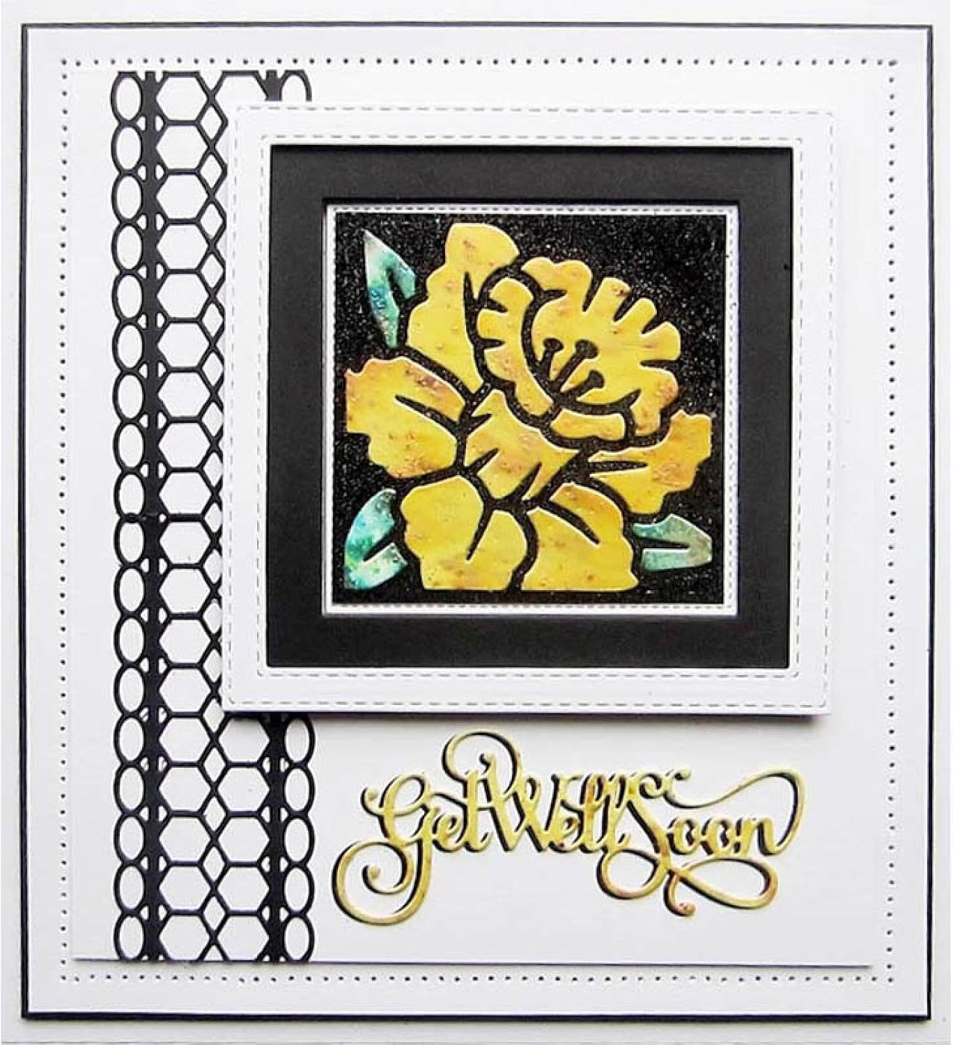 4PCS Alphabets Die for Card Making DIY Scrapbooking Get Well Soon,with Sympathy,Best Wishes,Thinking of ryou Words Metal Cutting Dies for Paper Crafting Handmade Crafts Scrapbooking Supplies