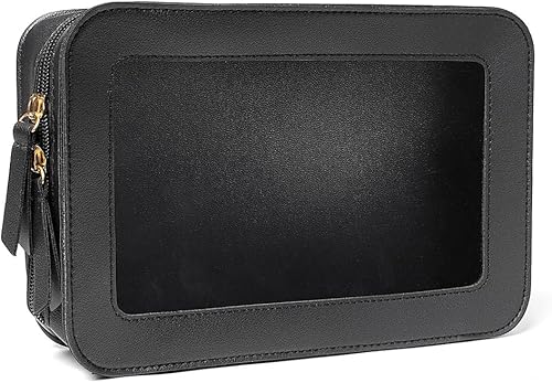 FFpaw Pequeño estuche organizador de maquillaje de viaje transparente para mujer, bolsa de aseo portátil aprobada por la TSA, bolsa de maquillaje de