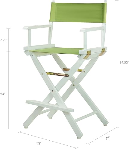 Miniatura 2 de Casual Home 220-01021-72 - Silla de director de 24 in, marco blanco, con lona color verde lima, altura de mostrador