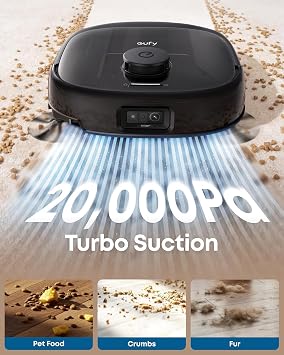 eufy Robot Vacuum Omni E28, HydroJet System, Portable Deep Cleaner, Turbo Suction, DuoSpiral Detangle Brushes, CornerRover Arm + Official Replacement Parts Kit for E28