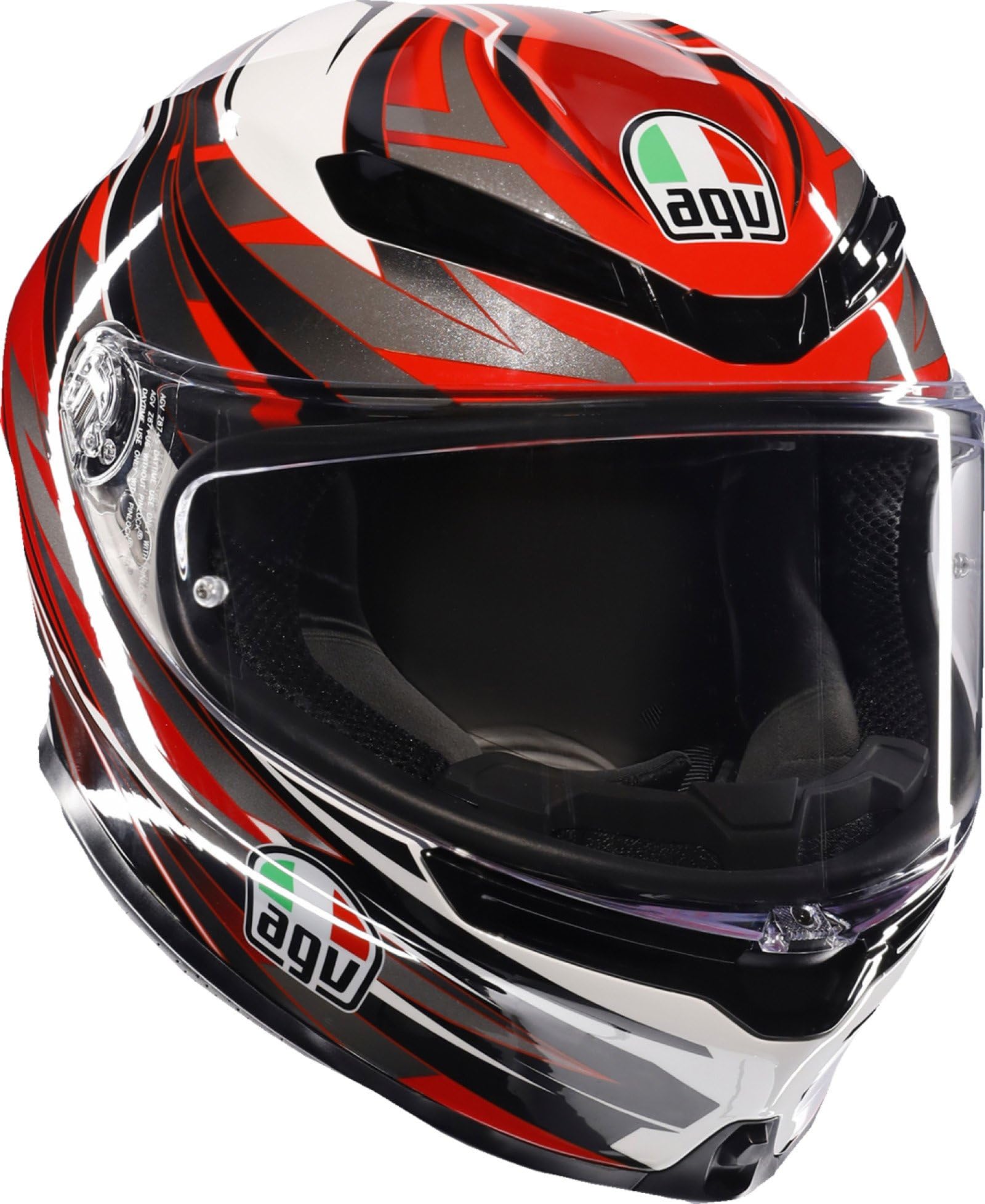 Amazon.com: AGV K6 S Reeval Motorcycle Helmet White/Red/Gray XL