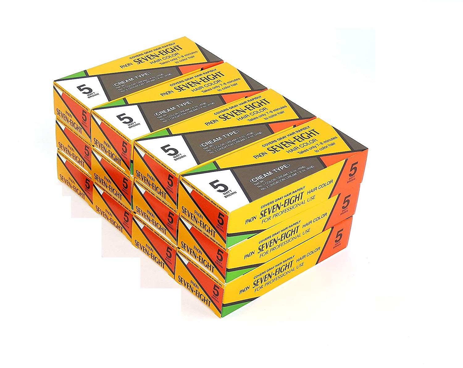 12 Pcs Paon Seven-Eight Creamy Type Hair Color Matt Brown #5