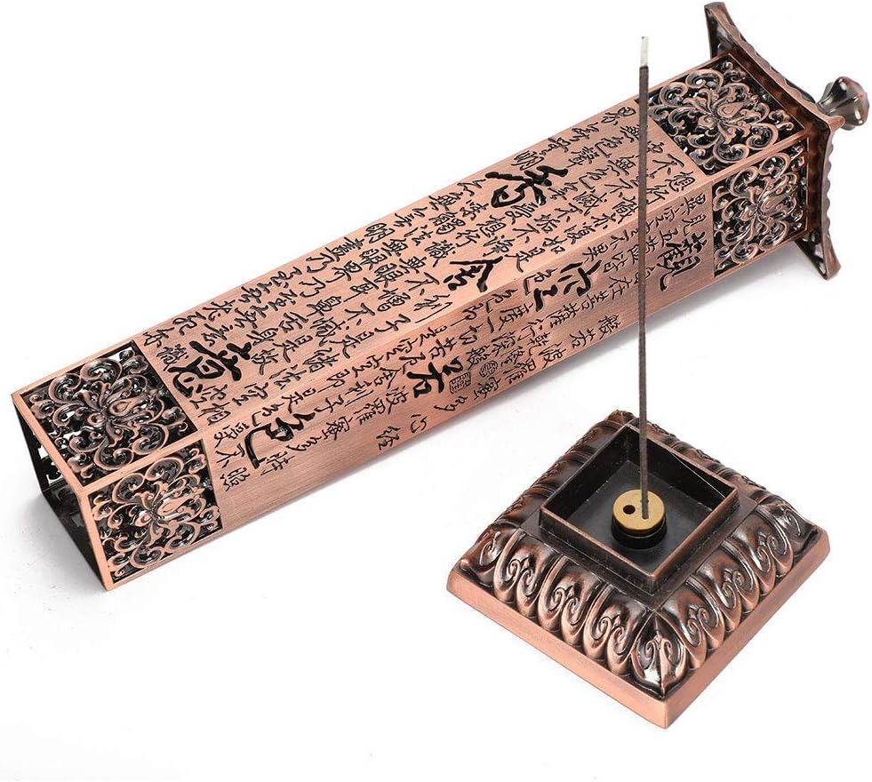 Incense Stick Vintage Metal Vertical Incense Stick Holder Stand withCatcher for Home Decor Birthday Gift