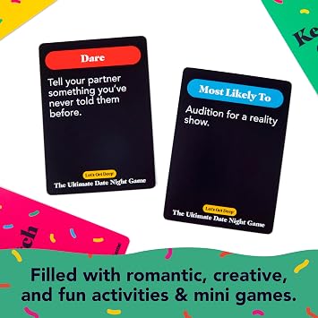 The Ultimate Date Night Game by Relatable, Great for Couples Games and Stay at Home Date Night Ideas, From The Makers of Let's Get Deep Relationship Card Game, Includes 200 Cards & Spinner