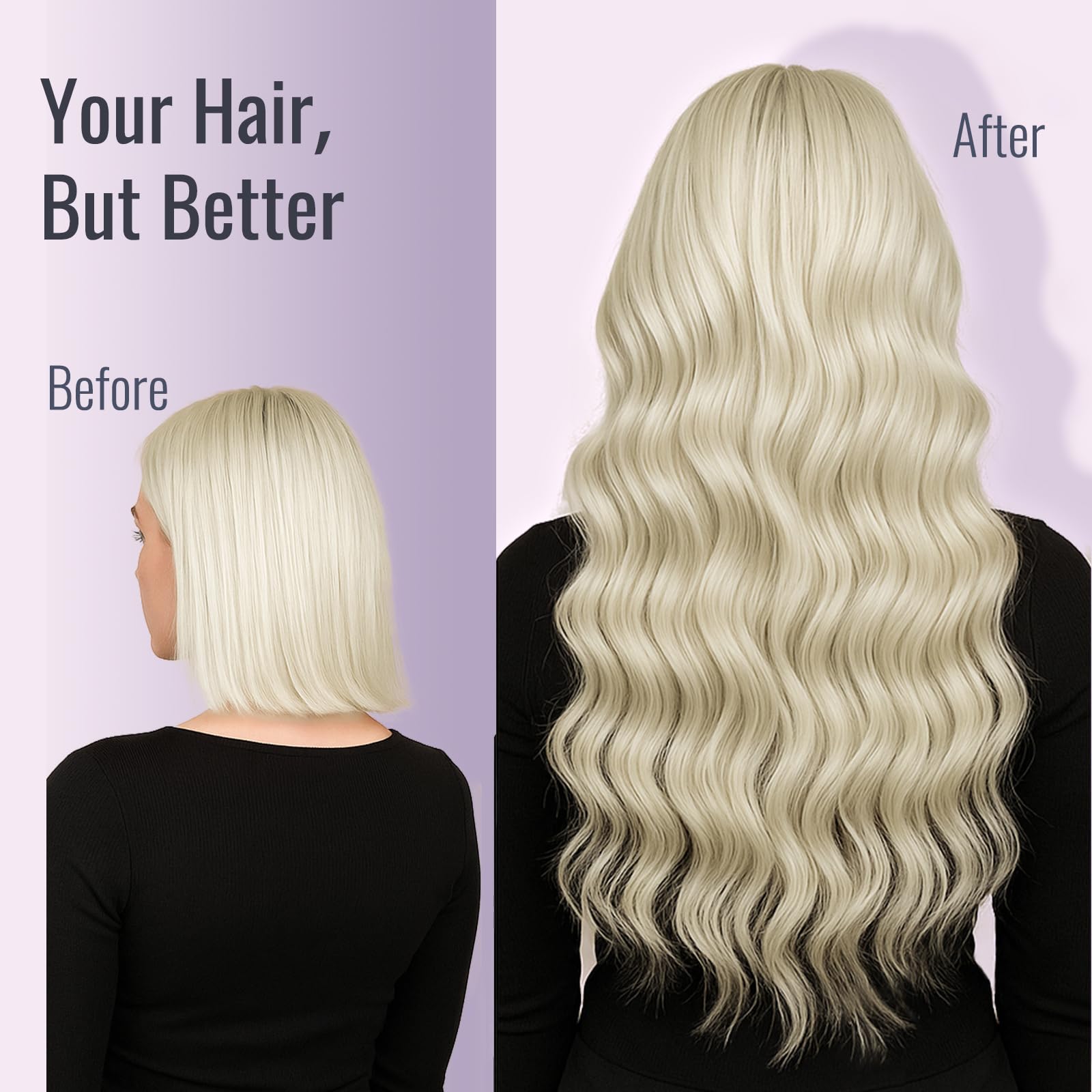 Fshine Extensiones Pelo Natural Adhesivas Rubio Blanco Extensiones Remy Adhesivas 45cm 50g Tape In Hair Extensions Cintas De Cabello Pelo Natural Color 1000 — view 6