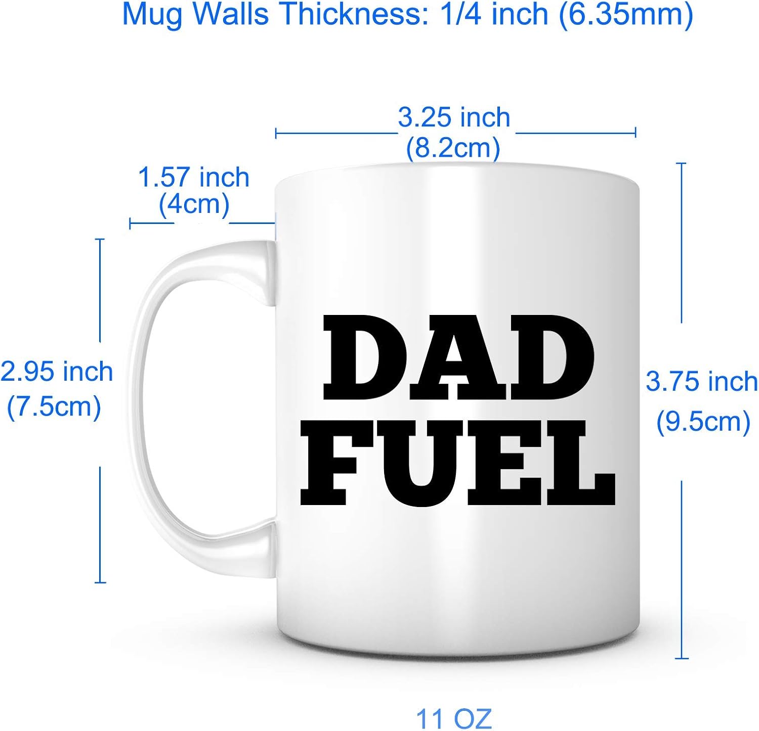 Dad Fuel-11 Ounce White Ceramic Mug, Father’s Day, Funny Coffee Mug, Quotes Sayings for Daddy Father in Law, Birthday Mug from Son Daughter, Tea Mug Dad Mug (2)