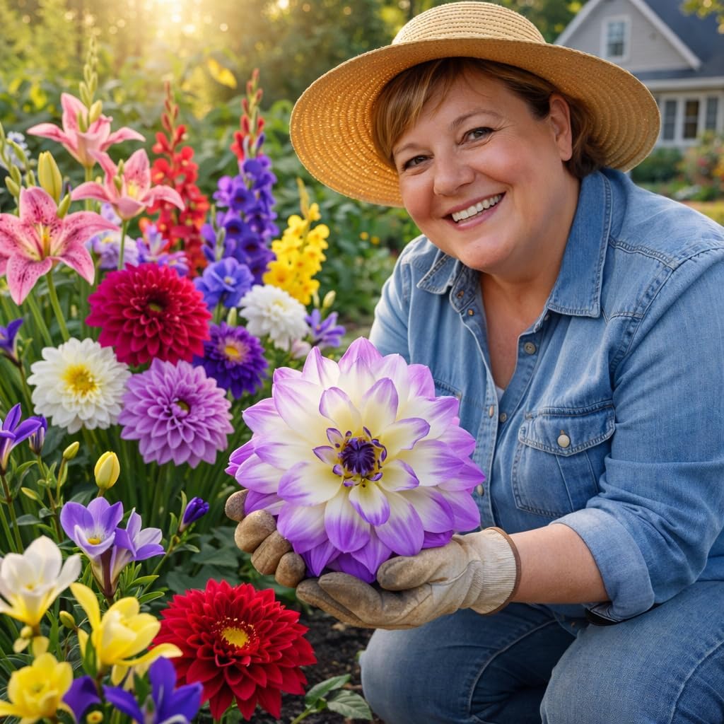 Luxury 32-Bulb Butterfly & Bee Buffet – Colorful Dream Collection | Dahlias, Lilies, Gladiolus, Iris & Freesia | Easy-to-Grow Pollinator Garden | Deer-Resistant, Summer Blooming Perennials