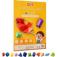 Pull String 3D Geometry Learning Book - Fun Volume & Surface Area Formula Teaching Tool with Braided Rope Design 12-Model Version