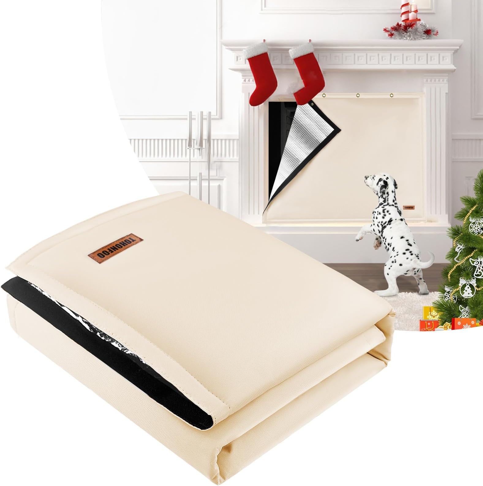 Aodaer Thicken Fireplace Cover Buffalo Plaid