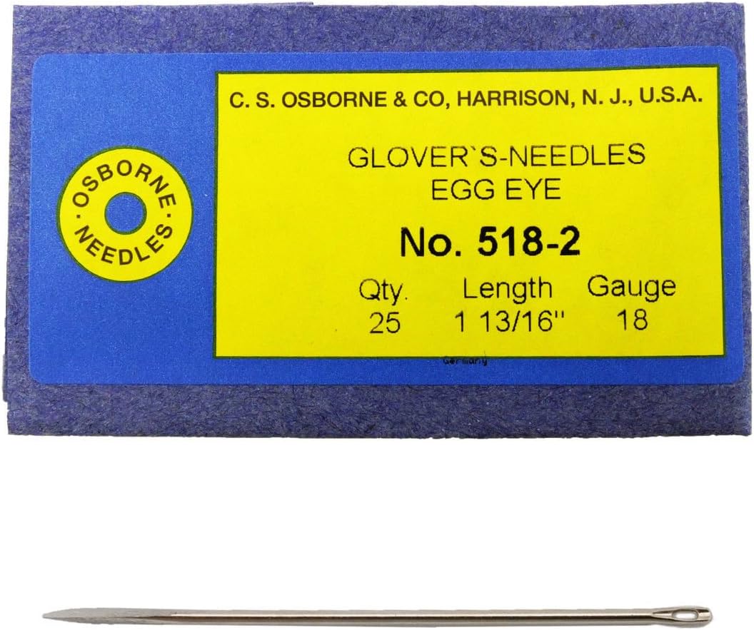 C.S. Osborne Pack of 25 Glover's Needles #518 (518-2) Size 2 Made in USA