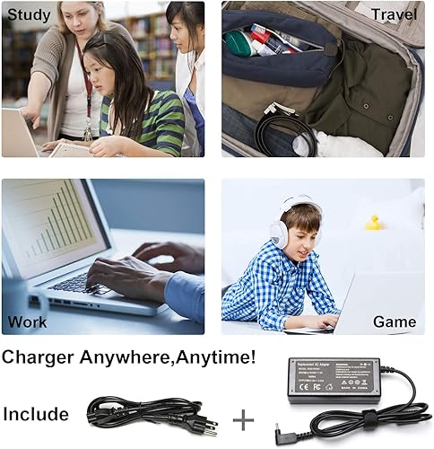 Miniatura 7 de Chromebook N15Q8 N15Q9 Adaptador de cargador de repuesto para Acer PA-1450-26 Swift Spin 1 3 5 SF114 CB3 CB5 11 13 14 15 R11 R13 A13-045N2A N15Q9