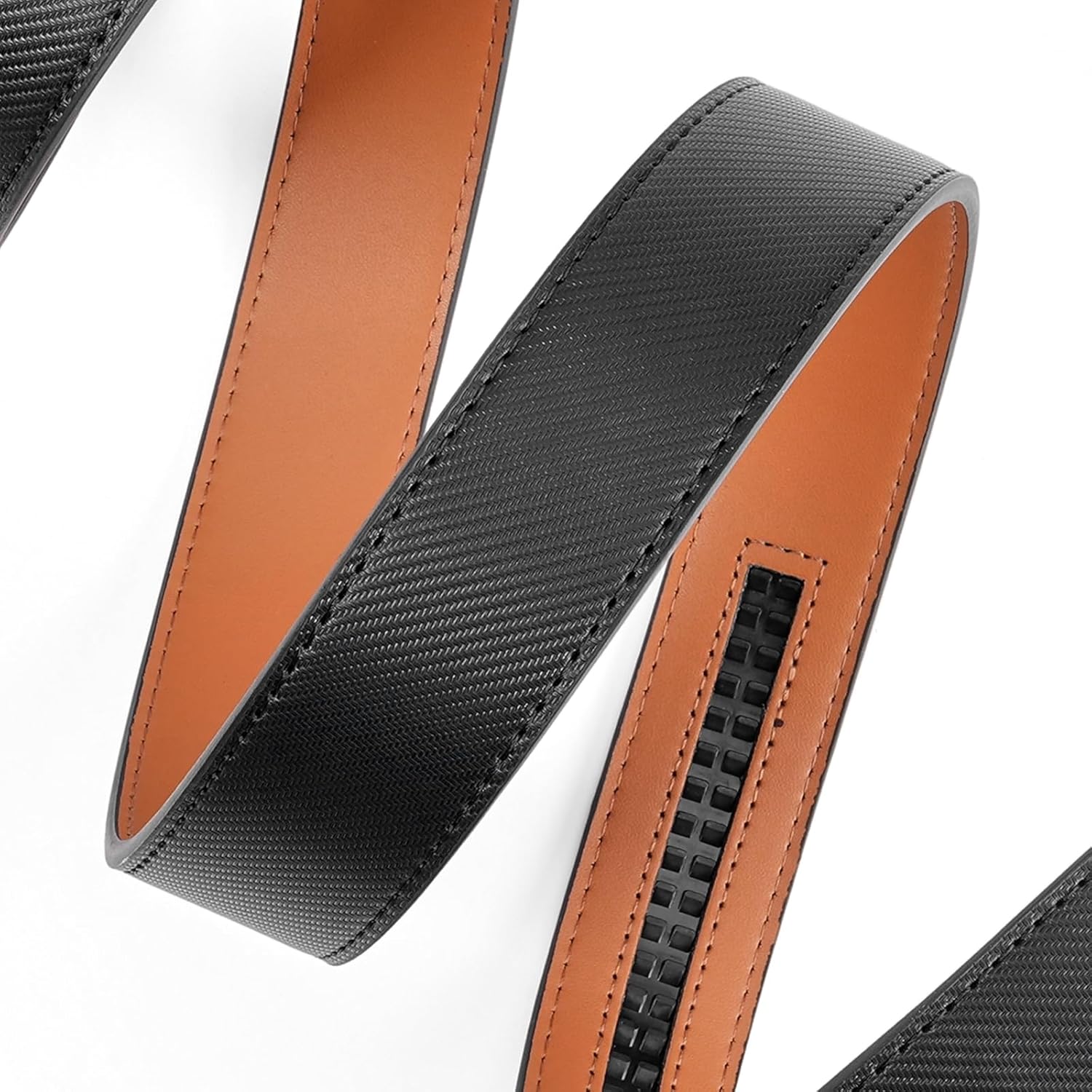 SENDEFN Ratchet Belt Replacement Strap 1 3/8", Leather Belt Strap for 35MM Slide Click Buckle - Image 6