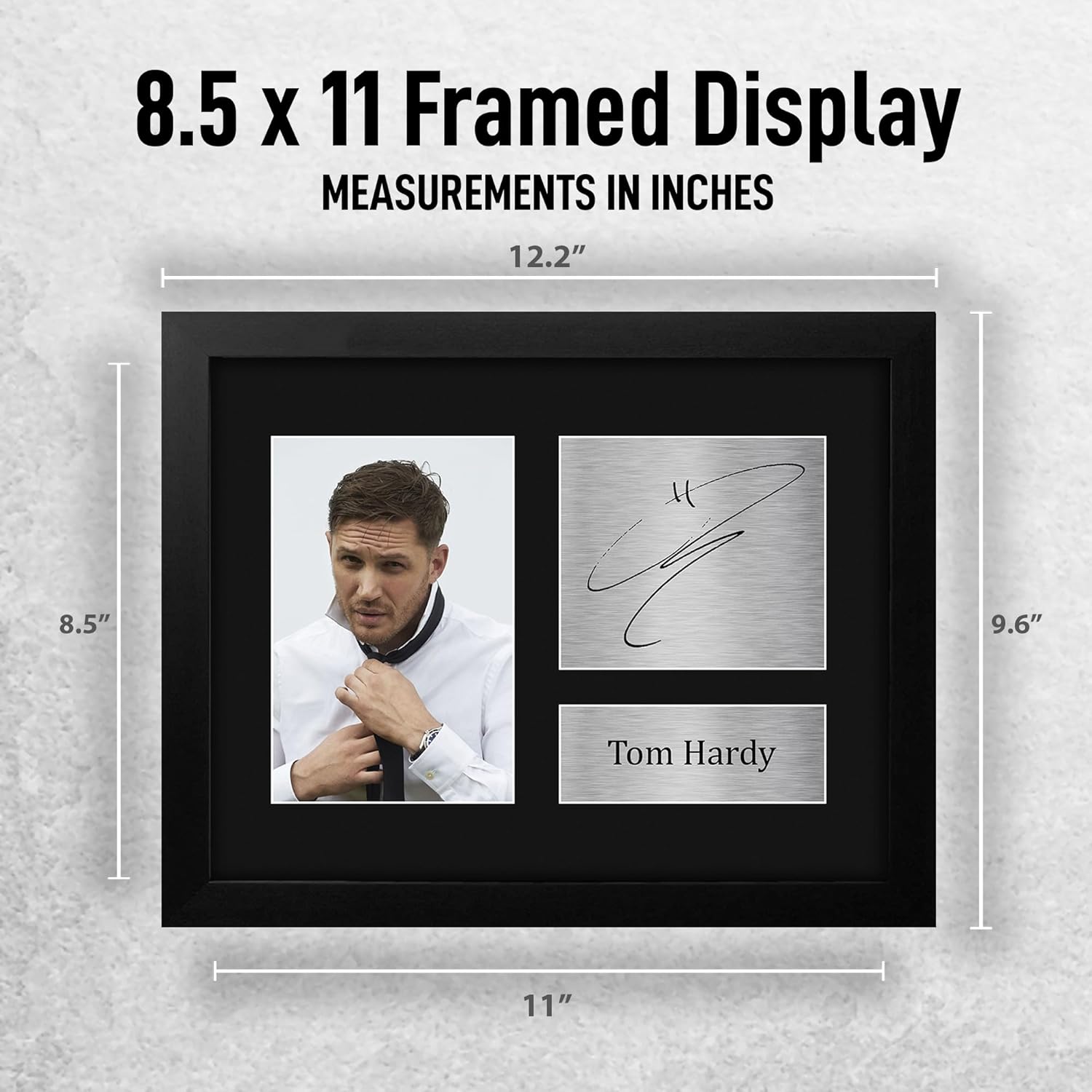 HWC Trading Tom Hardy Gifts Printed Signed Autograph Picture for Movie Memorabilia Fans - US Letter Framed (ID-009024)