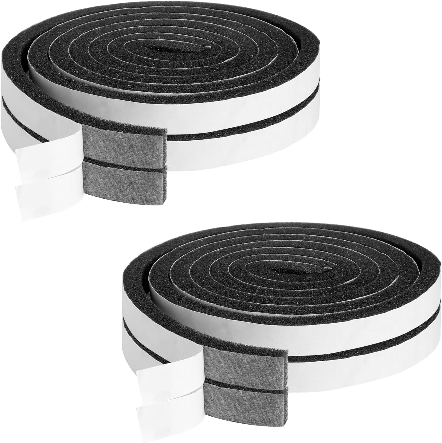 Self-Adhesive Sealing Tape, 4 Pieces, 15 mm x 10 mm Foam Tape, 8 m Length, Foam Rubber Door Seal, Window Seal, Foam Strips, Sealing Tape, Waterproof, Sound Insulation, Heat Insulation for Doors