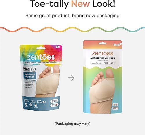 Miniatura 7 de ZenToes Almohadillas metatarsianas para hombres y mujeres, cojines para aliviar el dolor de bola de pie para samoiditis, metatarsalgia, neuroma de