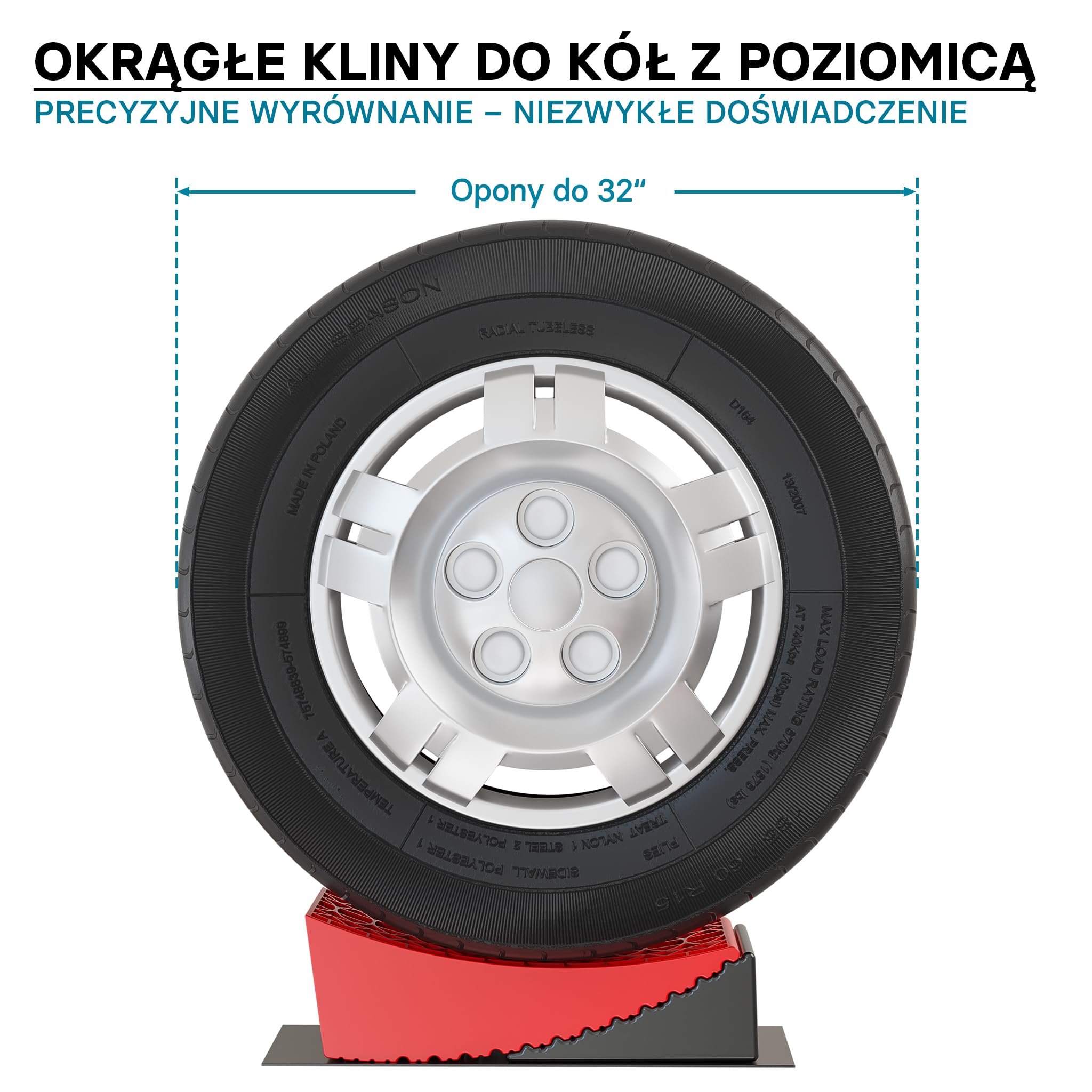 XPOtool Okrągłe kliny najazdowe z poziomnicą krzyżową do kamperów przyczep bezstopniowe niwelowanie