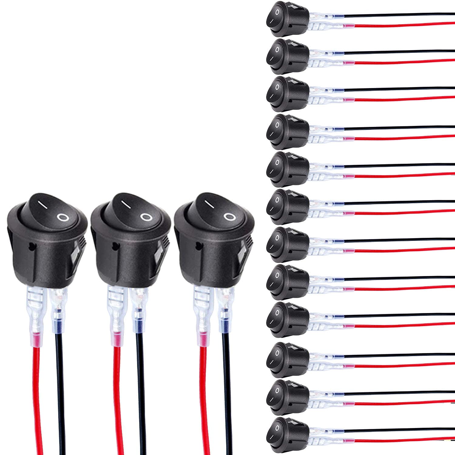 5 Stück Wippschalter Rund - Für Boote & Autos Ein/Aus Schalter