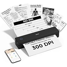 HPRT Inkless Portable Thermal Printer Wireless for Travel,MT610 Pro,300 DPI