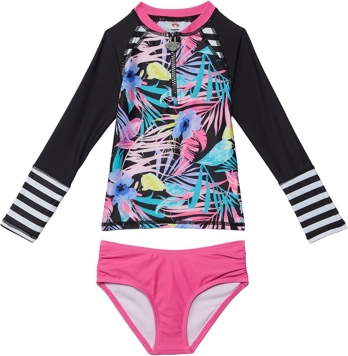 Appaman Kids Baby Girl's Tropical Floral Long Sleeve Rashguard Set (Infant/Toddler/Little Kids/Big Kids) Island Floral 6 Little Kids
