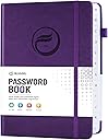 Password Book with Alphabetical Tabs, Hardcover Password Keeper, Password Notebook Organizer for Computer and Internet Address Website Login, Gifts for Home and Office, 5.3''x 7.7''- Purple