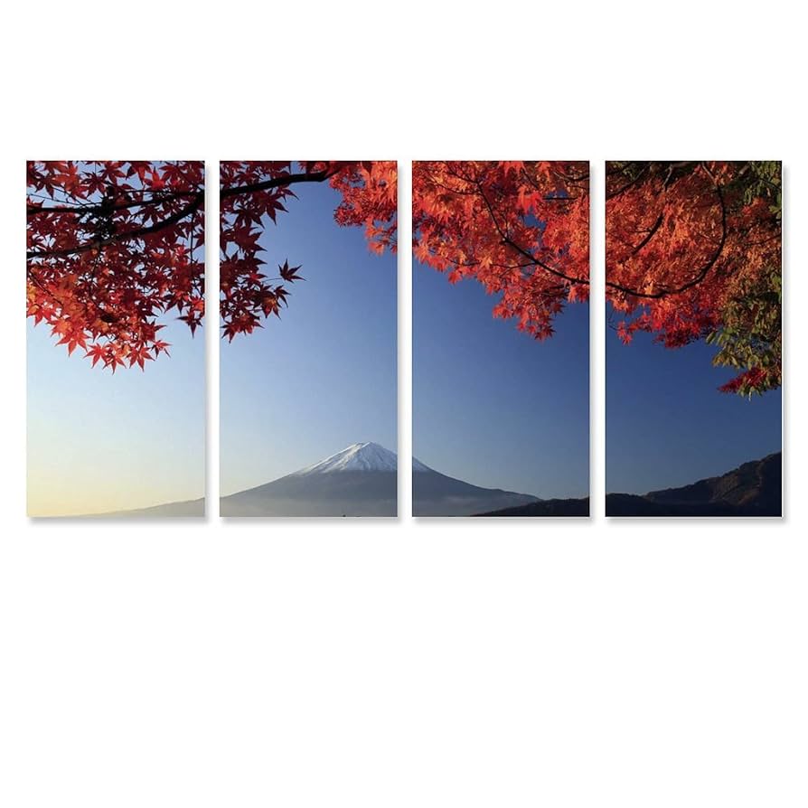 Amazon.co.jp: 壁絵 日本の山 紅葉したの富士山 インテリア 自然
