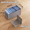 Wardrobe Storage Organiser Foldable Clothes Storage Organiser Boxes for Wardrobe Shelves Drawers Organisers for Jeans Sweaters Trousers (Grey - 3Pcs)