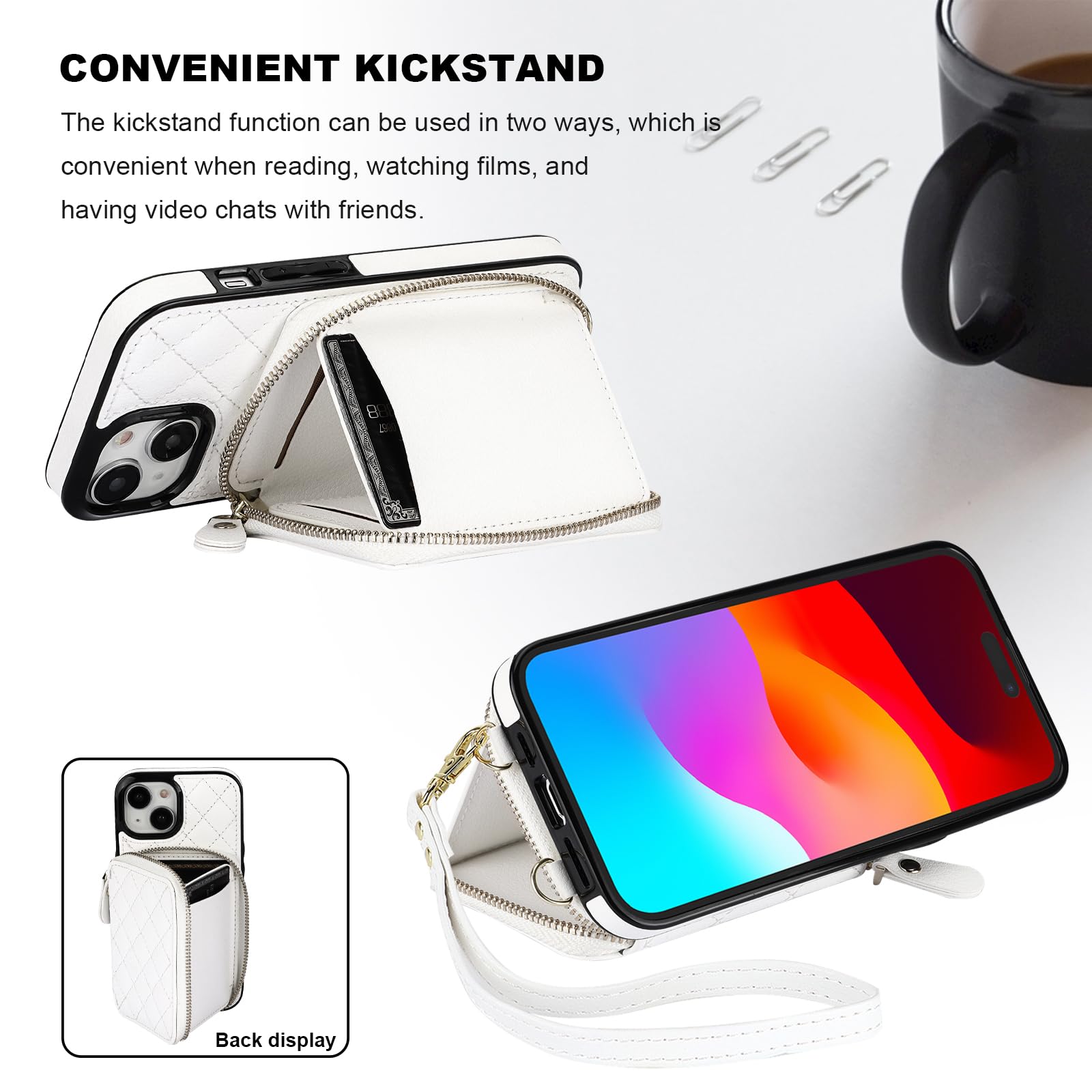 Bocasal Detachable Wallet Case For IPhone 15 RFID Blocking Card Slots