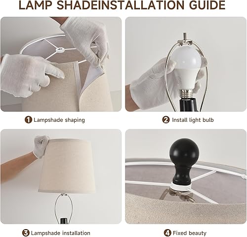 Miniatura 6 de Terpsichore Lámparas para sala de estar, lámpara de mesa moderna de granja, lámparas de lectura de noche, juego de 2 mesas de noche, lámpara de