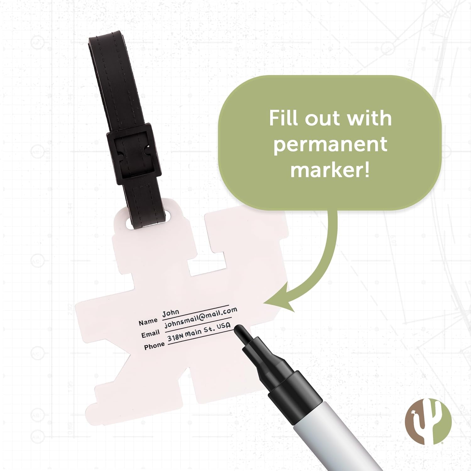 Desert Cactus University of Kentucky Luggage Tag – Official UK Wildcats Travel ID Tag for Suitcases, Bags, and Carry-Ons (Design A) - Image 4