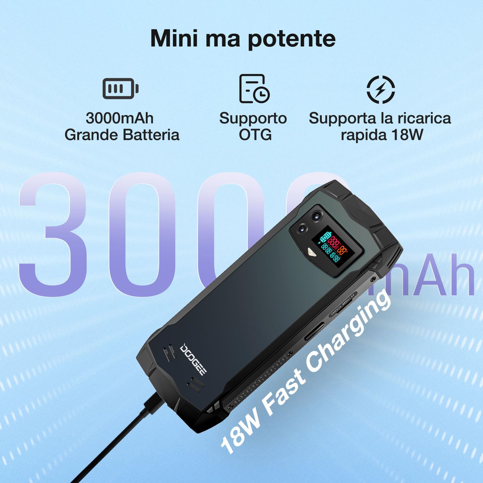 DOOGEE Smini Rugged Smartphone, Mini Phone, 4.5 Inch QHD+, Android