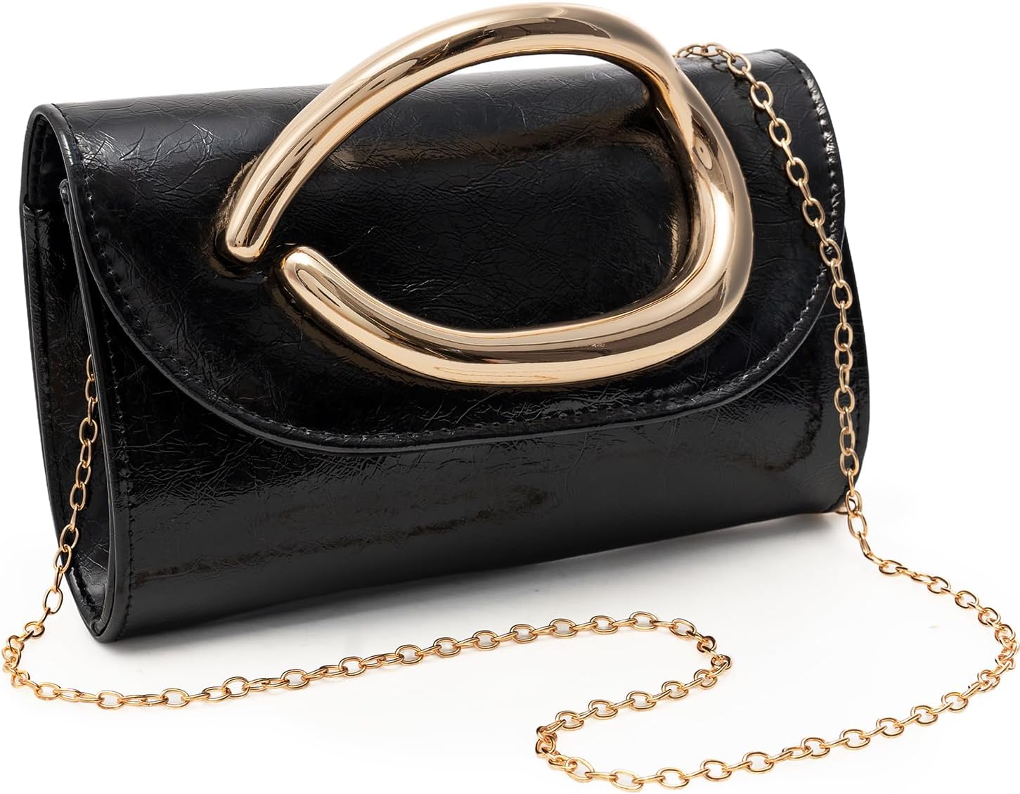 CARIEDO Flip Envelope Clutch for Women -Metal Handle Shoulder Crossbody Purse for Wedding Party - Image 2