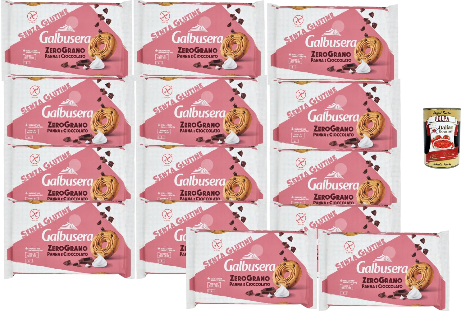 Italian Gourmet Glutenfreie Keksringe Sahne-Schokolade 14x220g mit Polpa | 3,08kg glutenfreie Keksringe mit Sahne- und Schokoladengeschmack; laut Verpackung laktosefrei sowie aus Mais- und Reismehl
