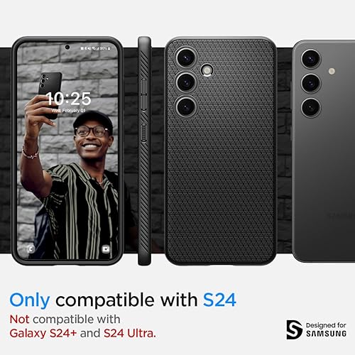 Miniatura 9 de Spigen Liquid Air - Funda diseñada para Galaxy S24 Ultra (2024), protección de grado militar, color negro mate