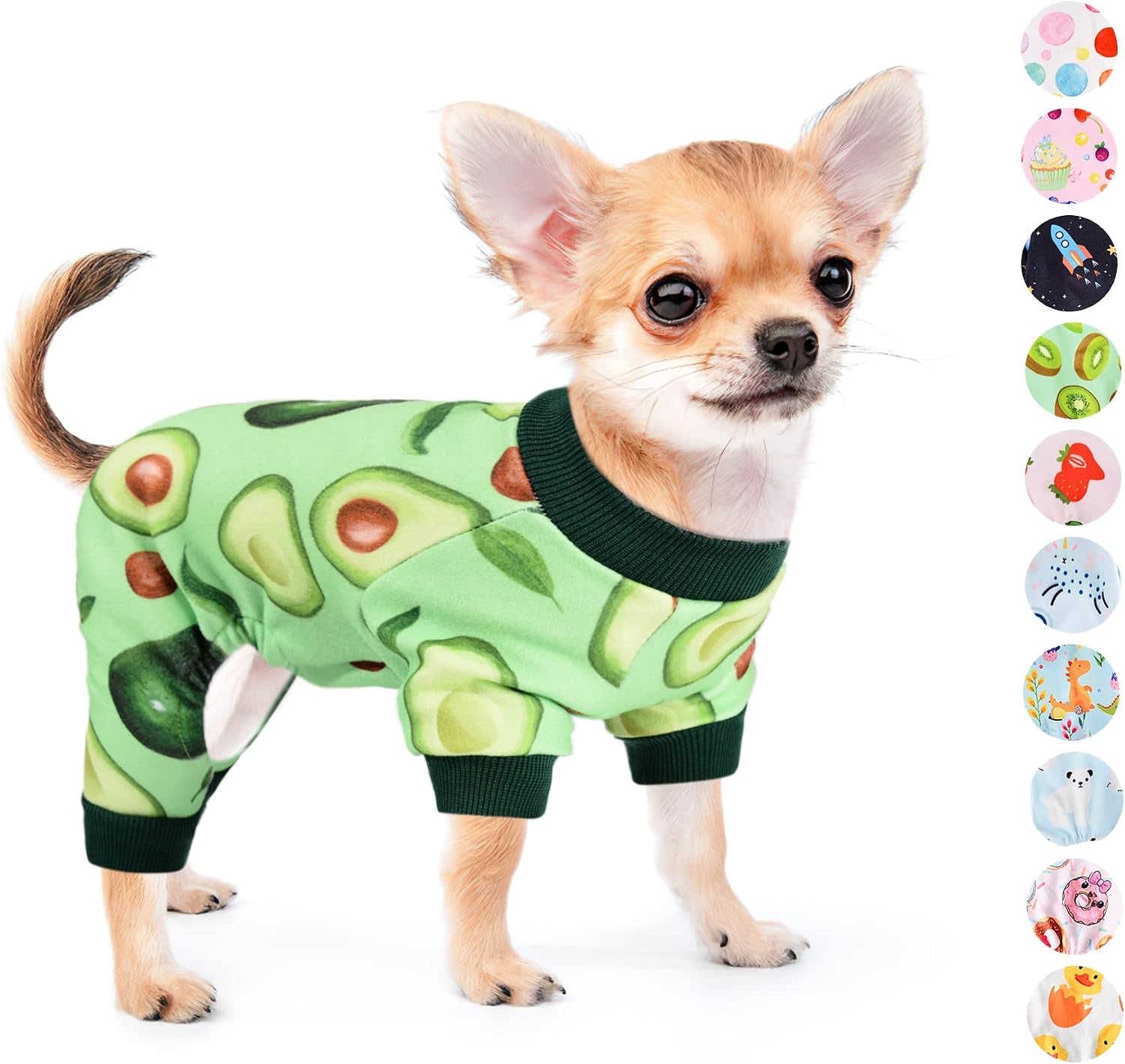 Dog Pajamas for Small Dogs Girl Boy Puppy Pjs Fall Winter Pet Onesies for Chihuahua Yorkie Teacup Cute Avocado Soft Material Stretch…
