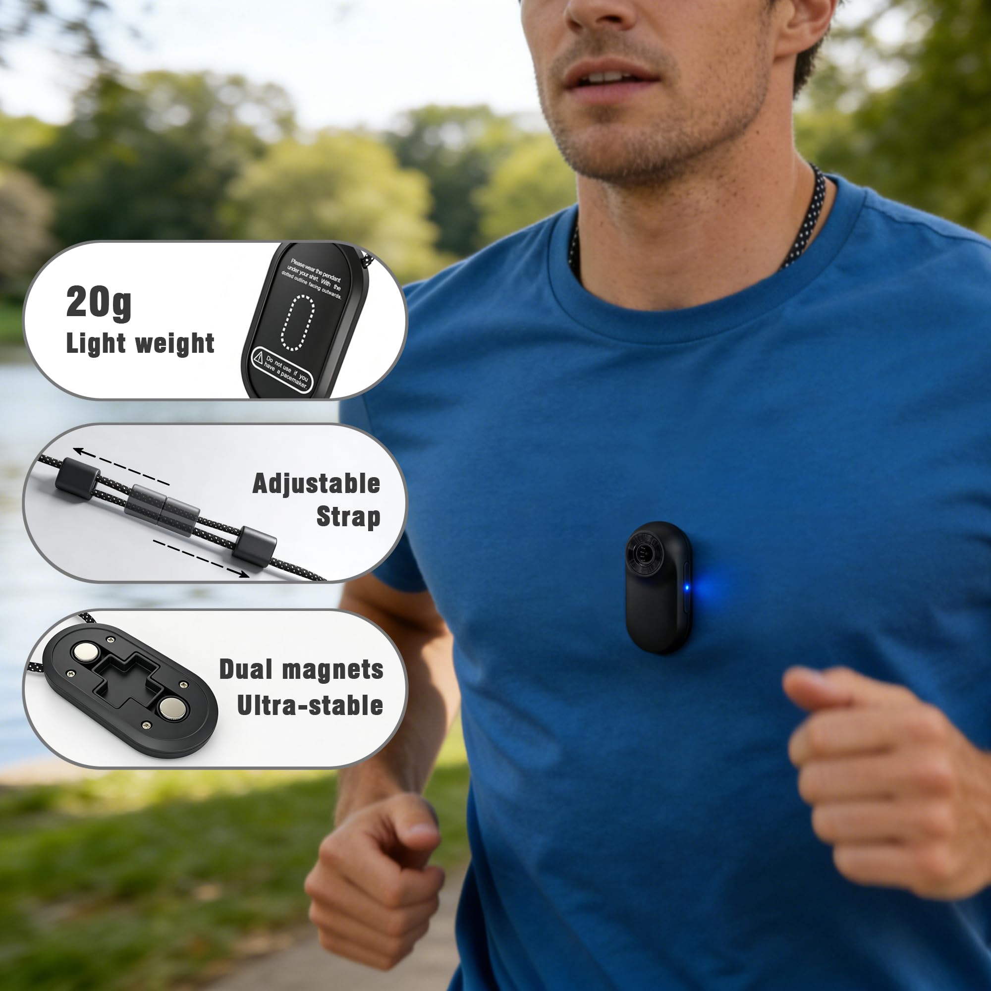 Mini Cámara Deportiva con Colgante Magnético, Action CAM con Funda Impermeable, Sumergible 10m, Pantalla 1" Cámara Corporal para Moto, Casco, Mascotas, Surf, Snorkel-Regalo para Hombre