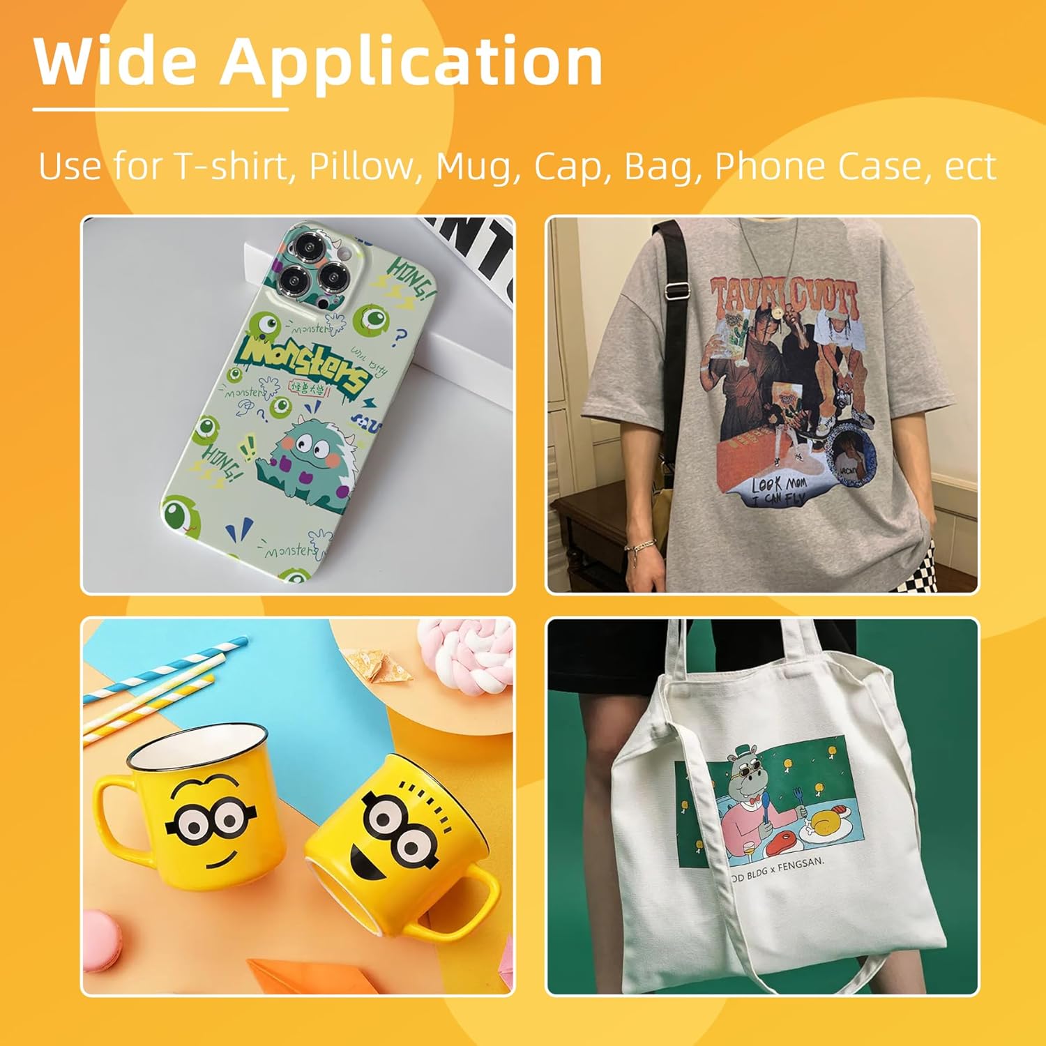 Sublimation Ink Refilled Bottles with Heat Tape Refill for Epson Ecotank 2800 ET2803 WF7710 ET2760 ET2720 ET15000 ET8550 ET2850 ET4800 Inkjet Printers Heat Press Transfer on Mugs T-Shirts 100ml x 4