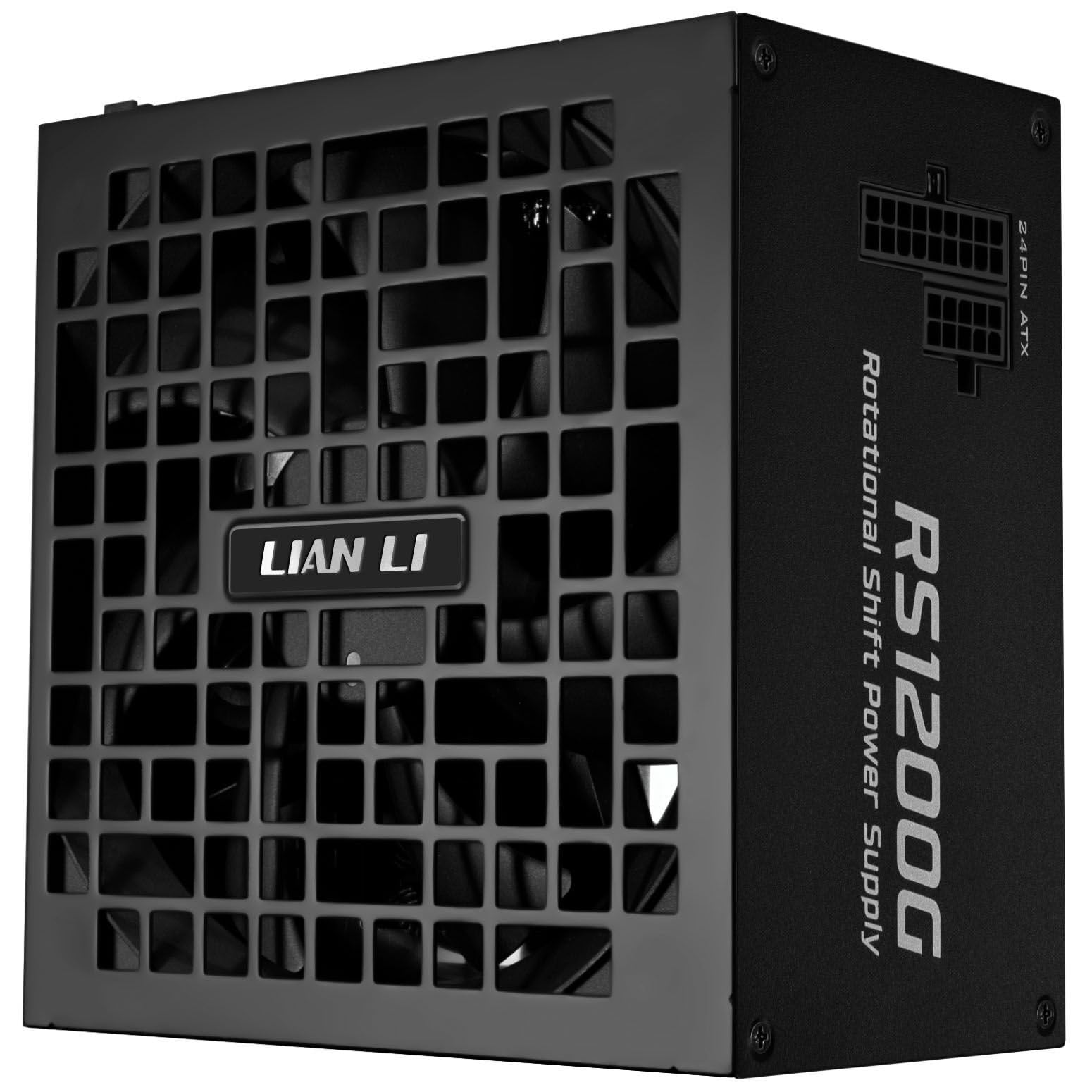 Lian Li RS Series Netzteil – 1.200 W Schwarz | 80 Plus Gold Effizienz, ATX 3.1, Vollmodular, Drehbarer AC-Anschluss & RS USB-Hub, Modernes Leises Gaming-PC PSU
