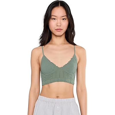 Free People Heirloom Seamless Bralett forest run