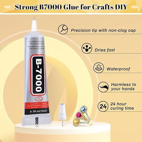 Miniatura 5 de B7000 - Kit de aplicador de pegamento con diamantes de imitación, pegamento transparente B-7000 con punta de precisión, bolígrafos lápiz óptico,