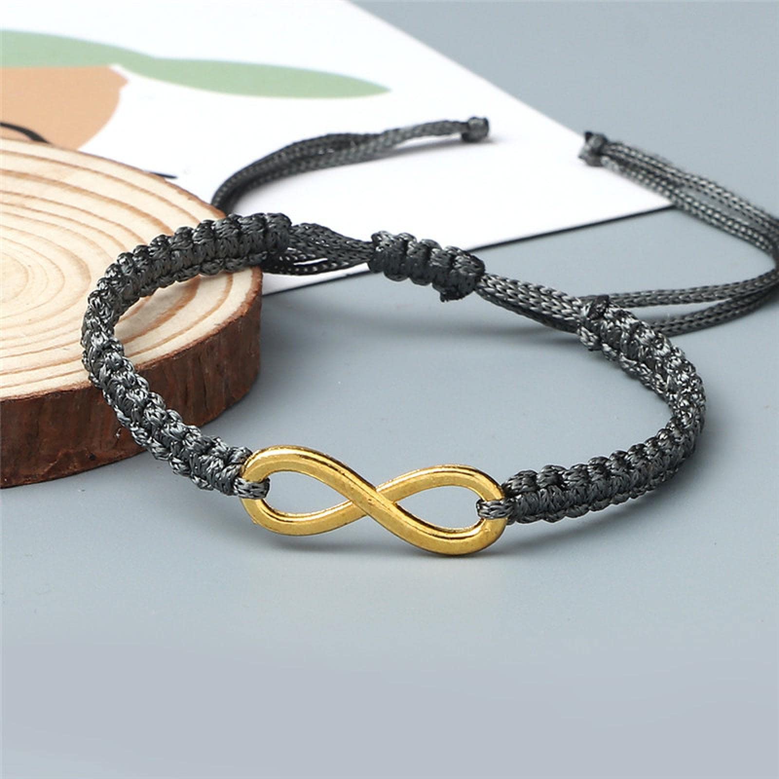 GXNRHG MOCHAMIK Bysonglezai Pulseras para Hombre Mujer Charm Pareja Cuerda Trenzada Hecha a Mano Infinito Amistad Brazaletes Ajustables para Mujeres Hombres Moda s