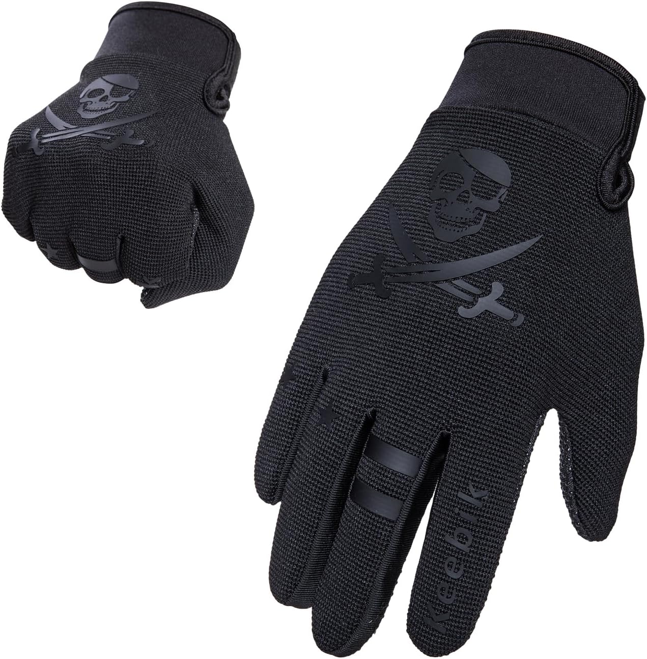 Kids Dirt Bike Gloves, Kids & Youth Power Sports Riding Gloves for Motorcycle, BMX, Mountain Bike, ATV, Full Finger Children Skull Gloves for Cycling Camping Fishing