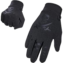 Kids Dirt Bike Gloves, Kids & Youth Power Sports Riding Gloves for Motorcycle, BMX, Mountain Bike, ATV, Full Finger Children Skull Gloves for Cycling Camping Fishing