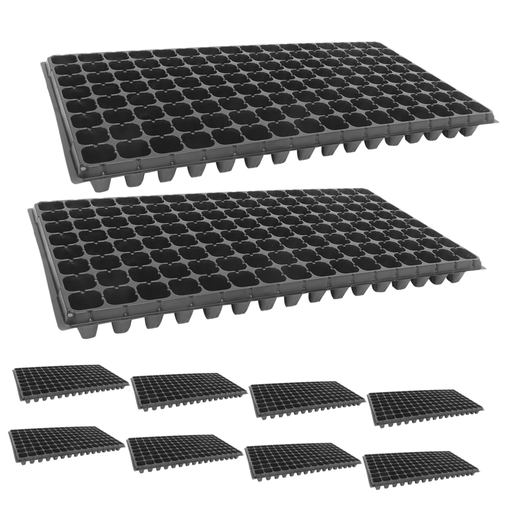 Happyyami Plaque de Germination 128 Alvéoles en PVC, Lot de 10, pour Semis de Graines et Potager Jardin, Ventilation Optimale, Retrait Facile