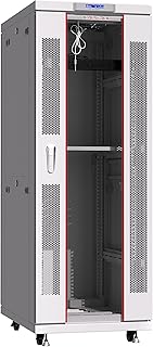 Sysracks Server Rack Network Cabinet Locking Deep Server Cabinet 35-Inch Depth Floor Network Rack on Wheels Computer Cabinet - 4 X Fans - Thermostat - PDU - LCD Screen (42U 24"x35"x84")