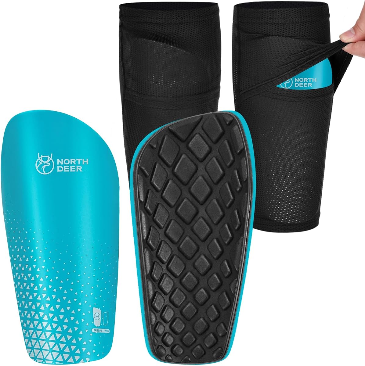 Soccer Shin Guards for Kids Adults | Sleeves with Optimized Insert Pocket Protective Soccer for Boys Girls Men