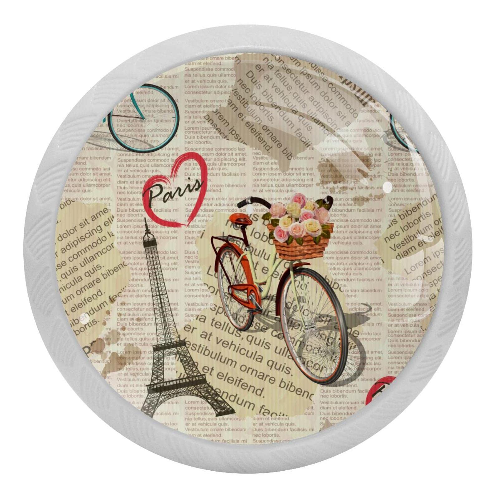 Poignées de placard de cuisine fluorescentes vintage Tour Eiffel avec vis