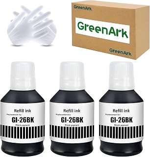 GI-26 GI26 Balck Bottle Rfill Ink Compatible for Canon GI-26 Refill Bottle Ink Replacement for Canon MAXIFY GX3020 GX4020 GX5020 GX5520X GX6020 GX6021 GX7020 GX7020X GX7021 (3 Packs,Black)